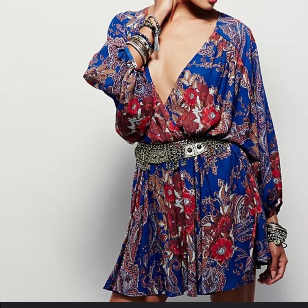 Free People High Plains floral mini dress NWOT